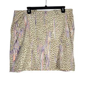 DKNY Women's Animal Prink Golf Skort With Front Zip Pockets Size 18